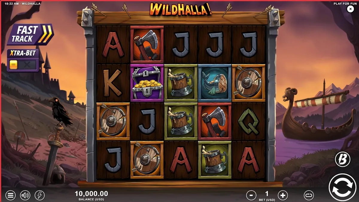 Ang Viking-themed slot na Wildhalla na may mga walking wild at Norse mythology elements.